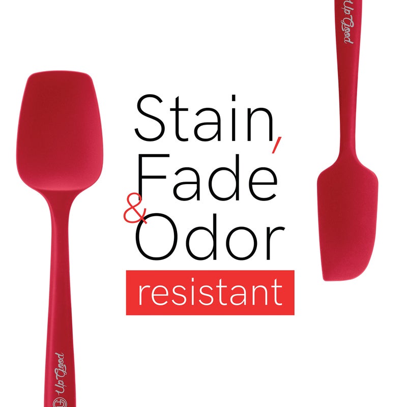 UpGood Silicone Spatula Set 600Â°F - High Heat Resistant Nonstick, Small and Large Kitchen Spatulas - Flexible BPA Free Professional Grade Cookware - Utensils for Cooking, Baking, Mixing(4 Pcs, Red) - Image 4